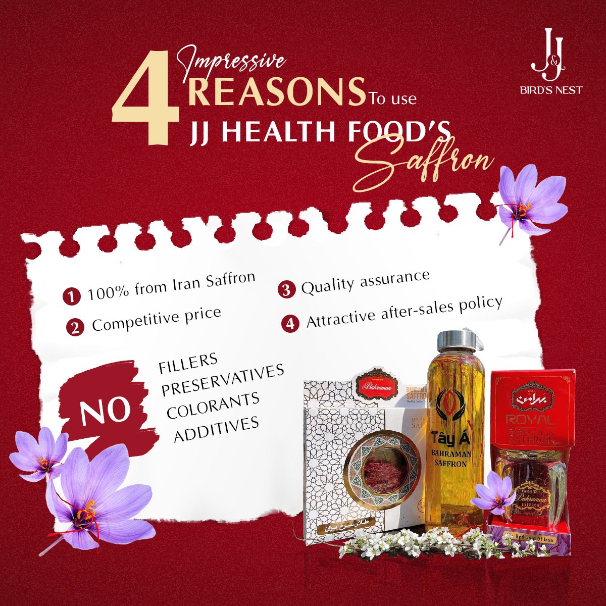 4 IMPRESSIVE REASONS TO USE JJ HEALTH FOODS’ SAFFRON 